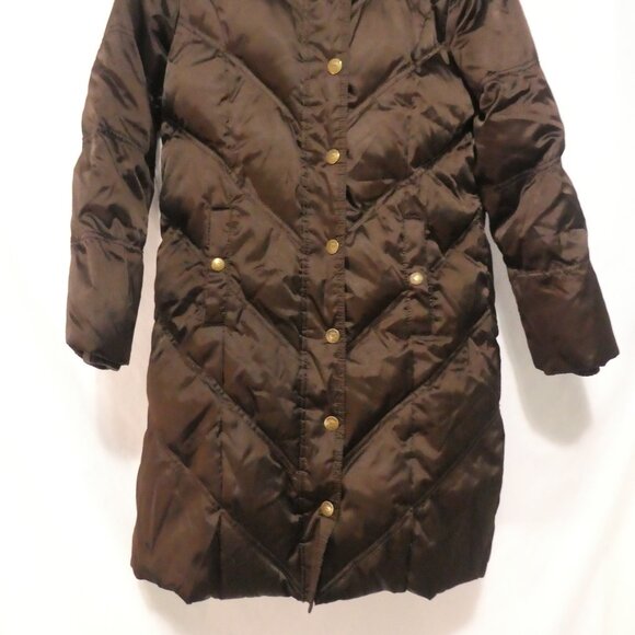 GAP | large (10) | Brown Quilted Hooded Puffer Coat | Removeable Hoodie | GUC - Picture 9 of 15